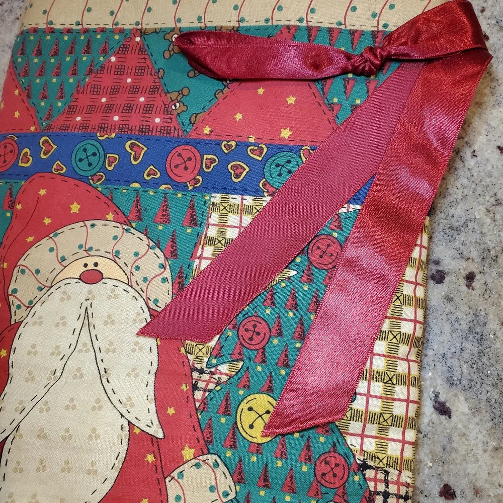 Vintage Cotton Padded Patchwork St Nicholas Santa Christmas Holiday 19